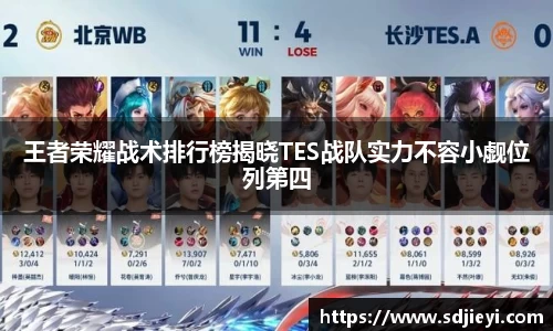 王者荣耀战术排行榜揭晓TES战队实力不容小觑位列第四